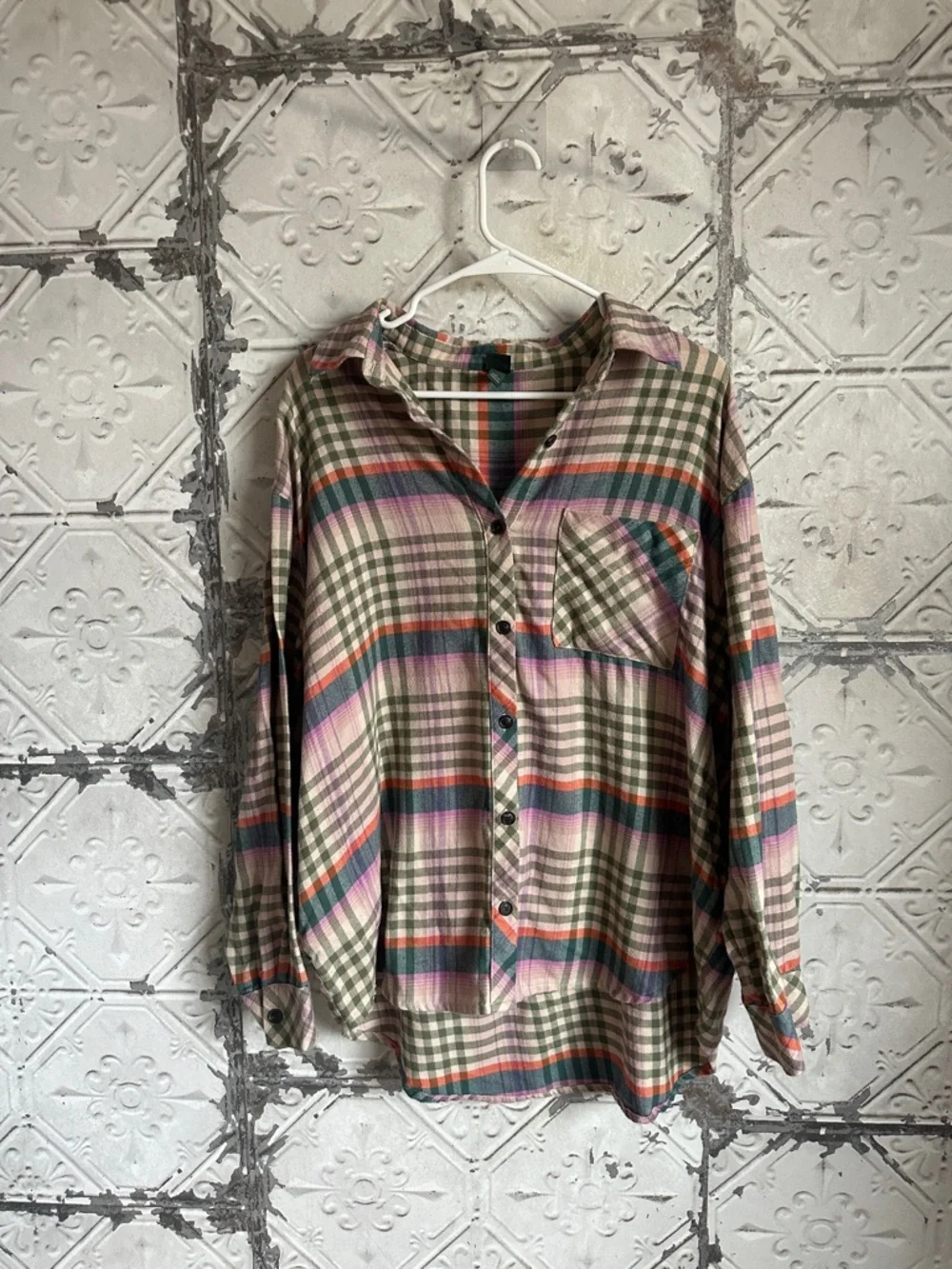 wild fable Multi-Color Plaid Button-Down Shirt - Picture 1 of 5